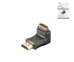 DINIC Adapter, HDMI A Stecker auf A Buchse abgewinkelt, schwarz, DINIC Box mit Euroloch